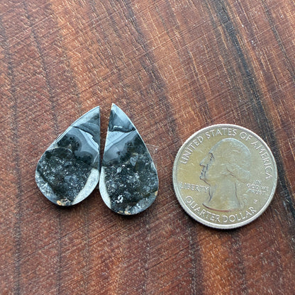 Maligano Jasper - Cabochon Pair - Oval - Teardrop
