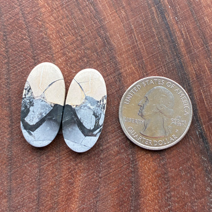 Maligano Jasper - Cabochon Pair - Oval - Teardrop