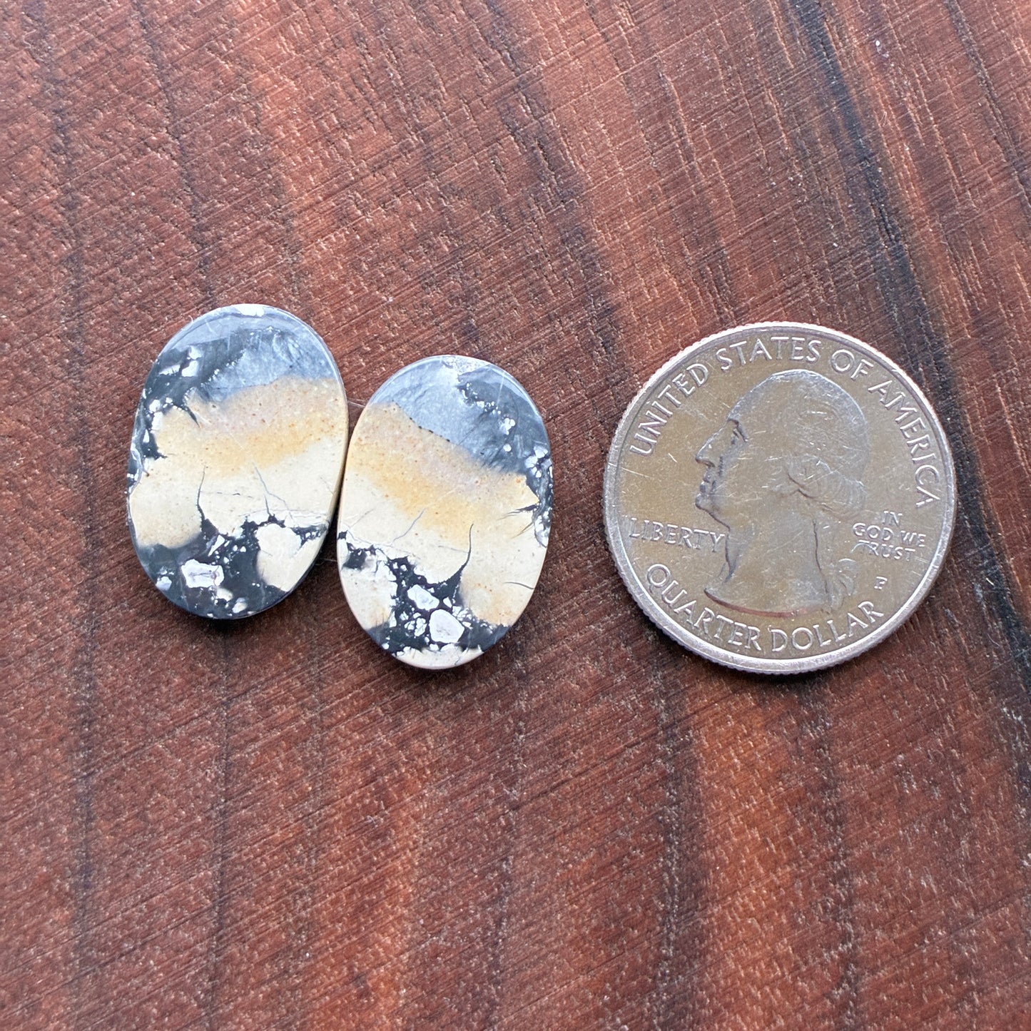 Maligano Jasper - Cabochon Pair - Oval - Teardrop