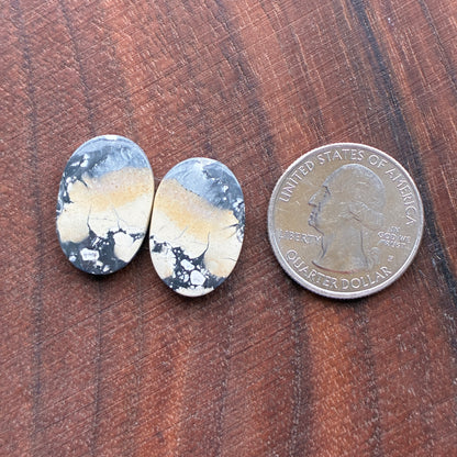 Maligano Jasper - Cabochon Pair - Oval - Teardrop