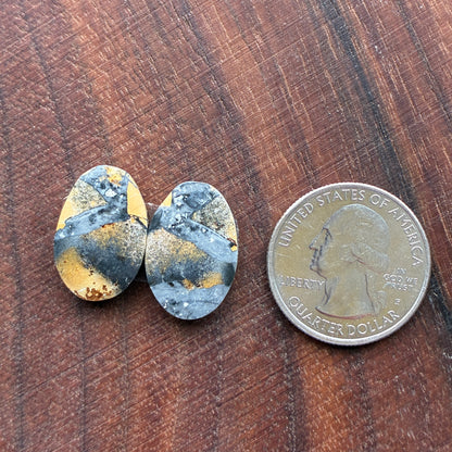 Maligano Jasper - Cabochon Pair - Oval - Teardrop