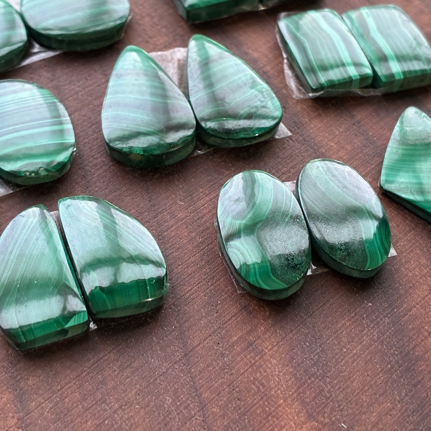 Malachite - Cabochon Pair - Oval - Teardrop - Square - Round