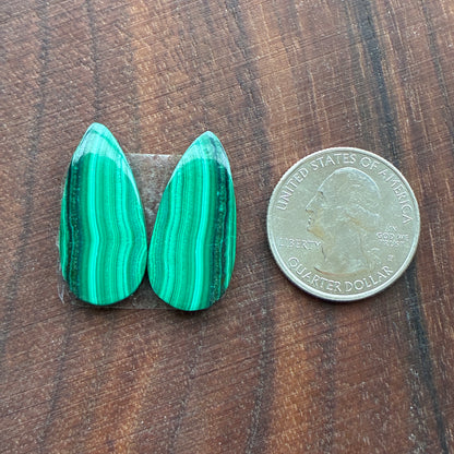 Malachite - Cabochon Pair - Oval - Teardrop - Square - Round