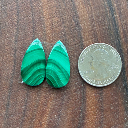 Malachite - Cabochon Pair - Oval - Teardrop - Square - Round