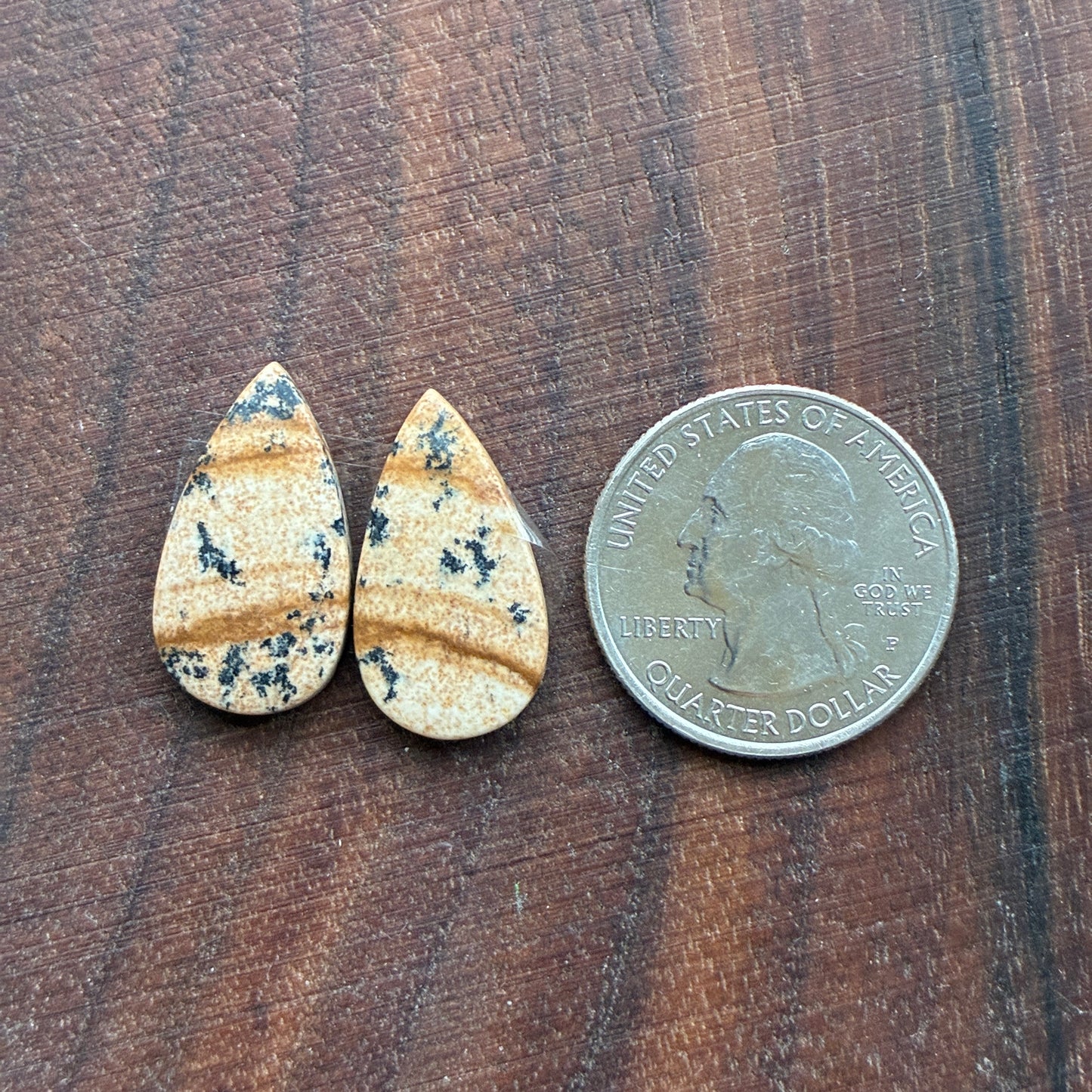 Picture Jasper - Cabochon Pair - Oval - Teardrop - Square - coffin