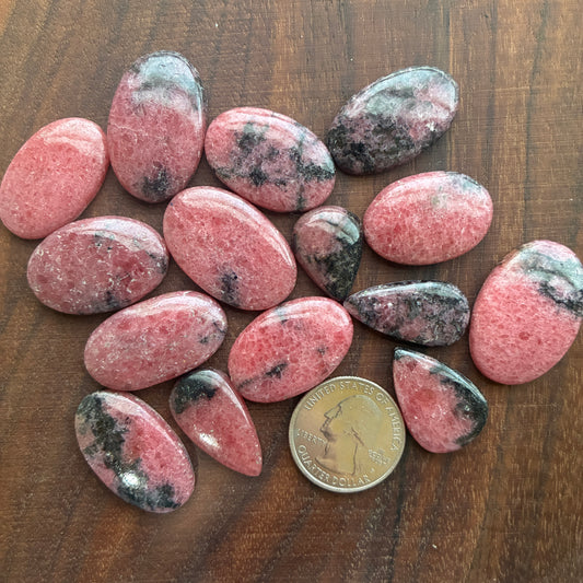 Rhodonite - Cabochon - Oval - Teardrop - Heart Chakra