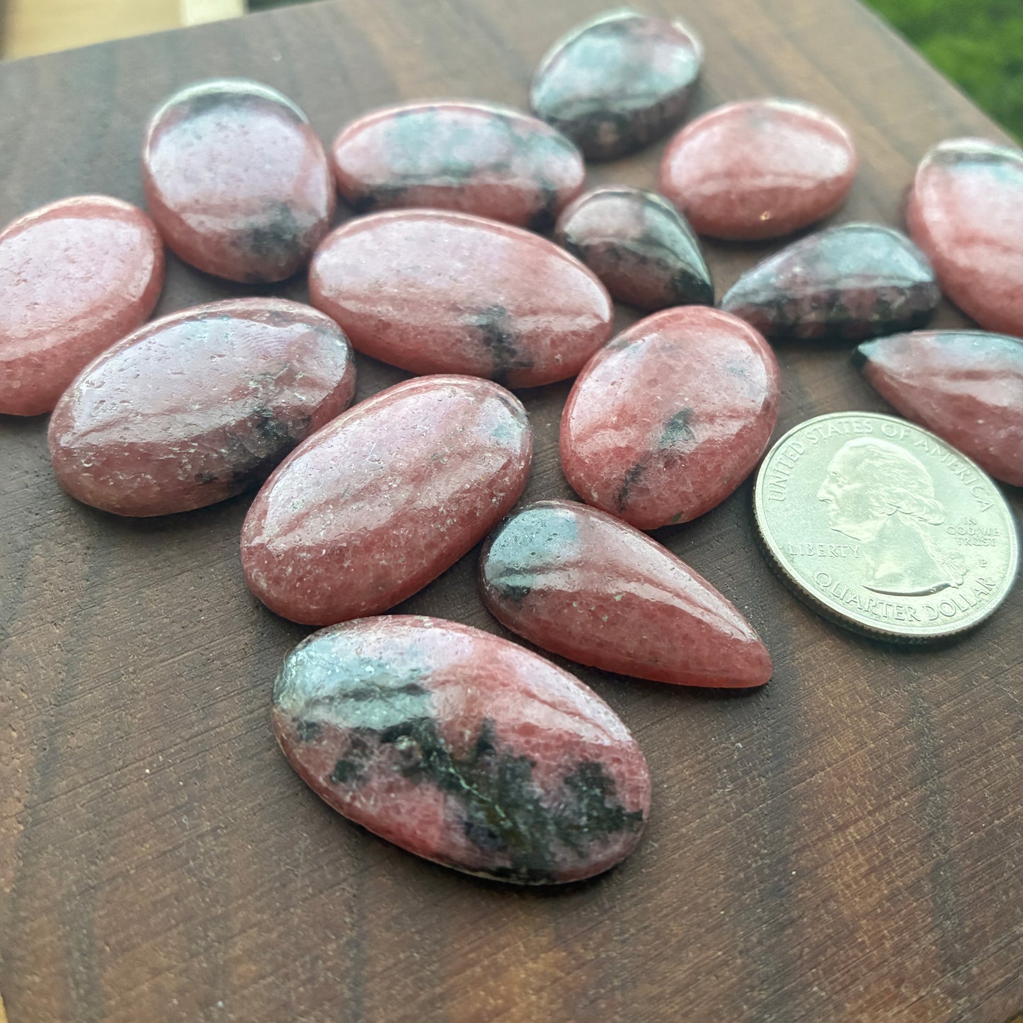 Rhodonite - Cabochon - Oval - Teardrop - Heart Chakra