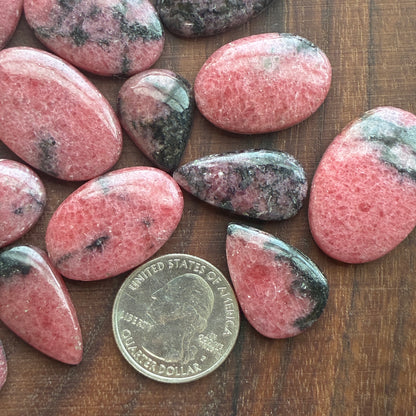 Rhodonite - Cabochon - Oval - Teardrop - Heart Chakra