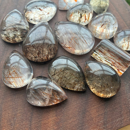 Rutilated Quartz - Cabochon - Teardrop - Rectangle