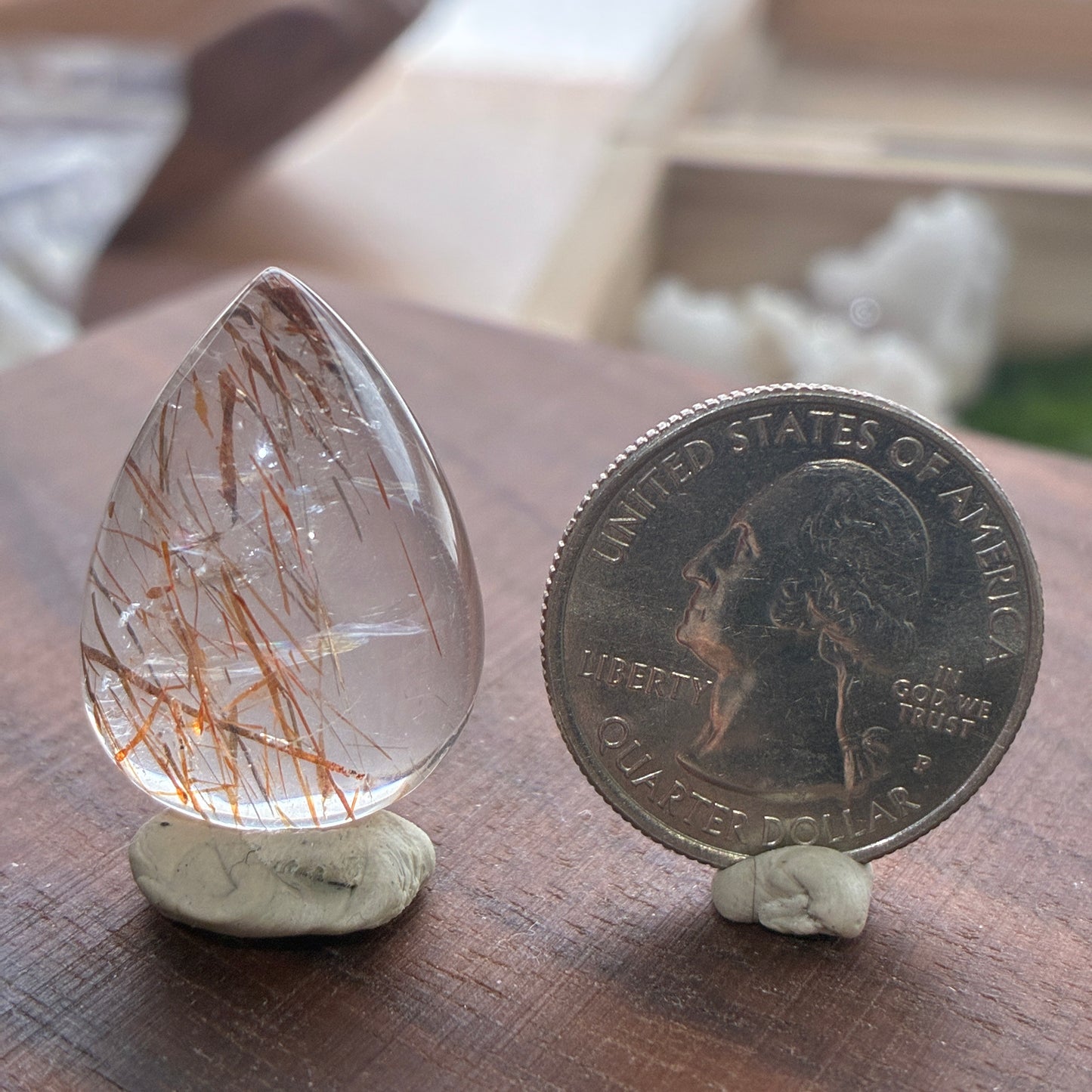Rutilated Quartz - Cabochon - Teardrop - Rectangle