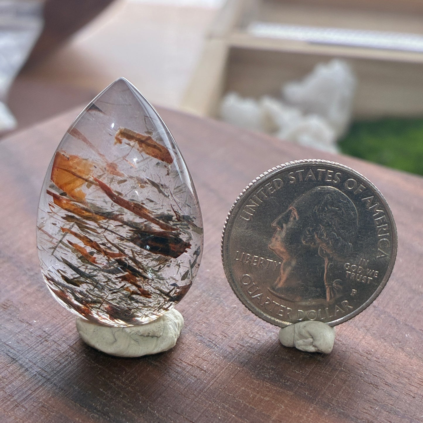 Rutilated Quartz - Cabochon - Teardrop - Rectangle