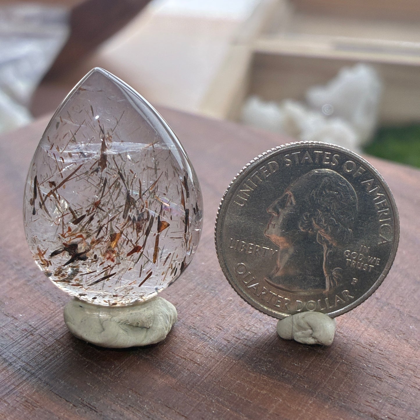 Rutilated Quartz - Cabochon - Teardrop - Rectangle