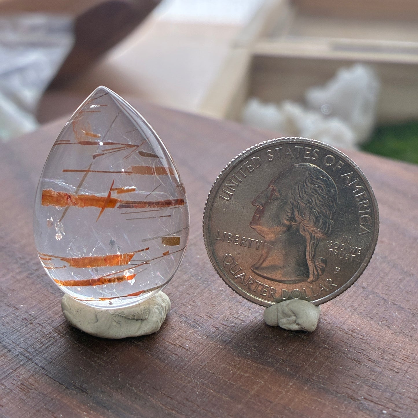 Rutilated Quartz - Cabochon - Teardrop - Rectangle