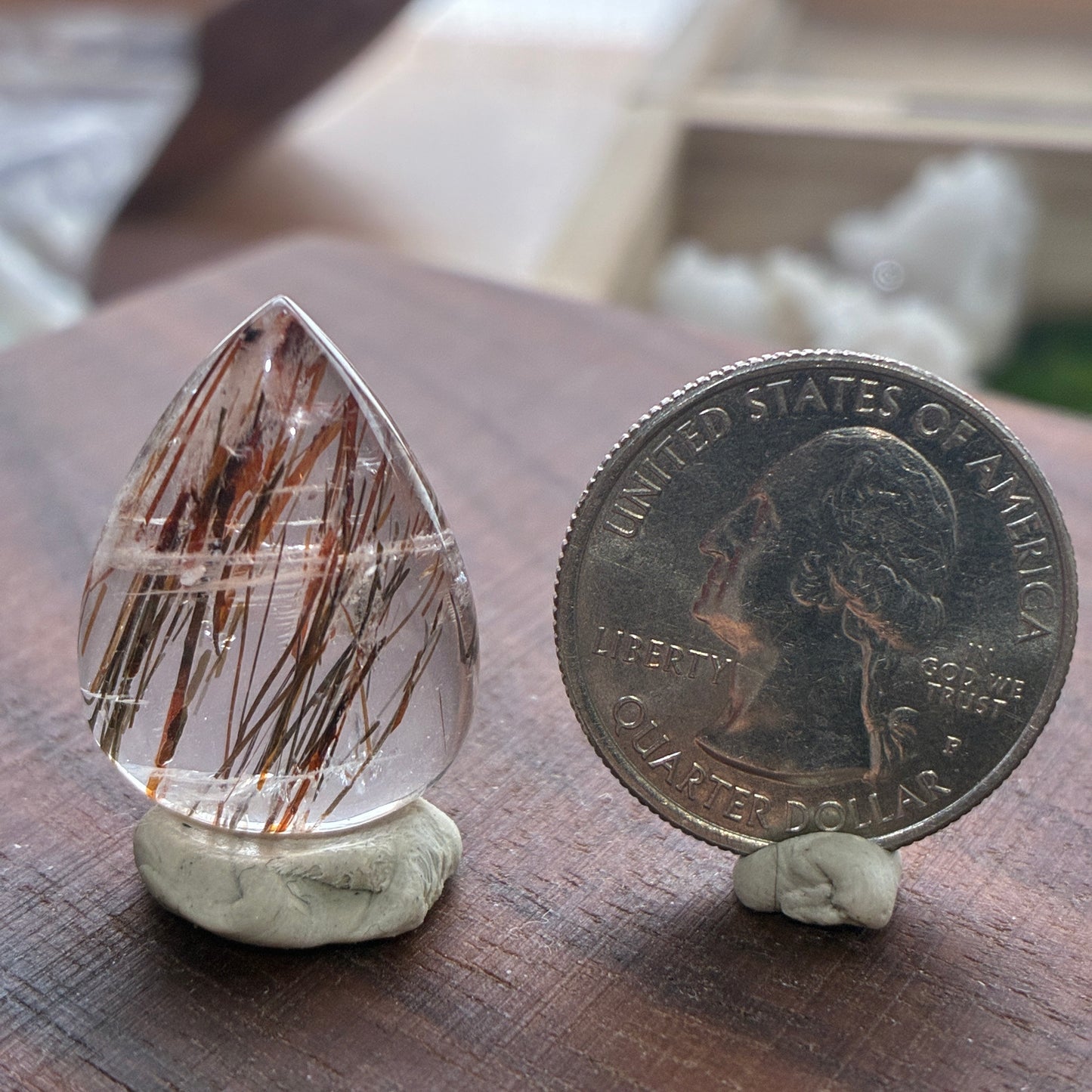 Rutilated Quartz - Cabochon - Teardrop - Rectangle
