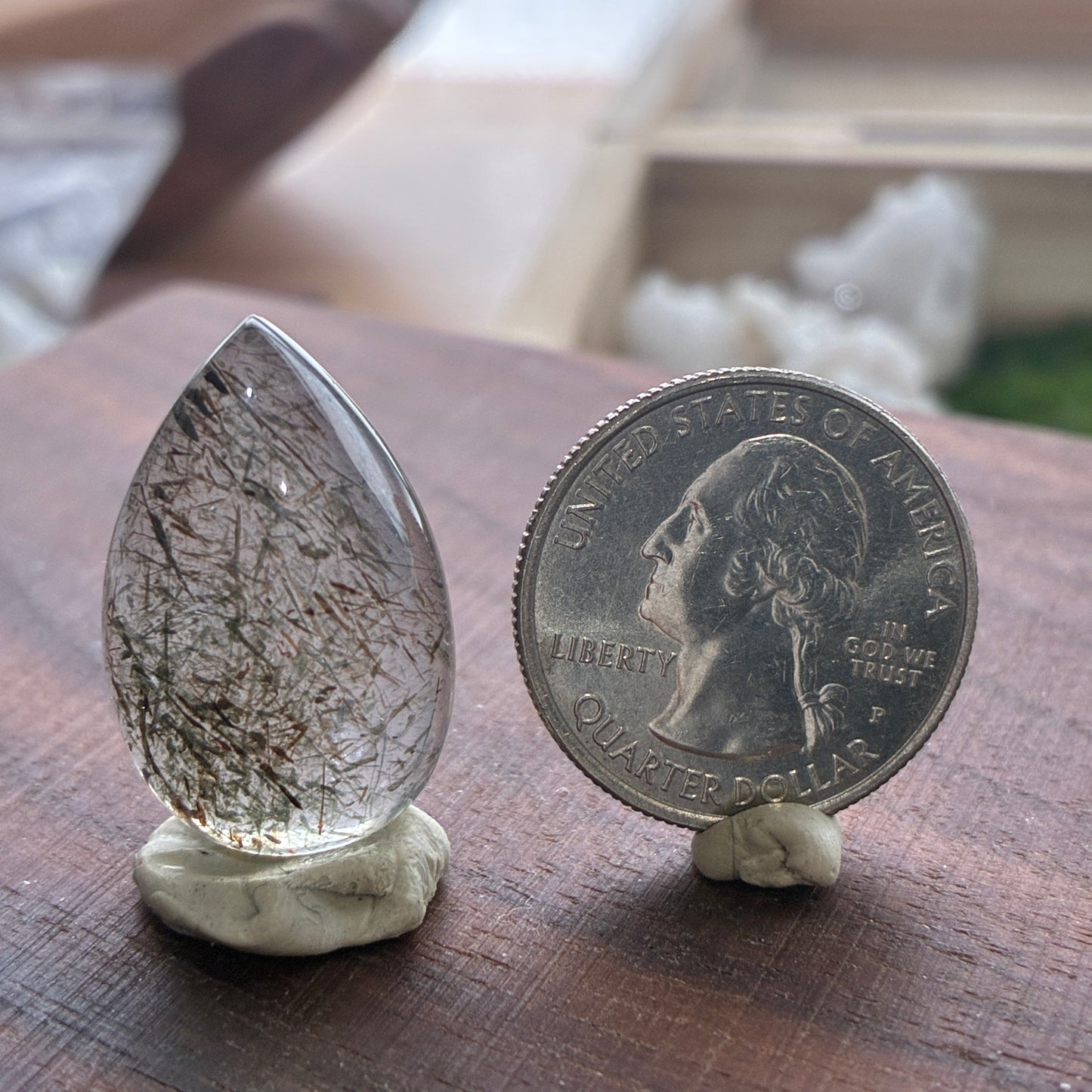 Rutilated Quartz - Cabochon - Teardrop - Rectangle