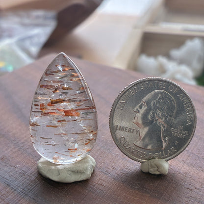 Rutilated Quartz - Cabochon - Teardrop - Rectangle