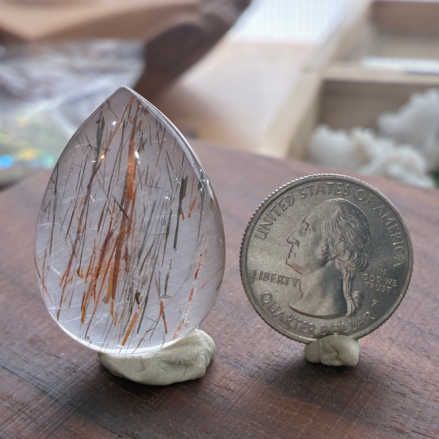 Rutilated Quartz - Cabochon - Teardrop - Rectangle