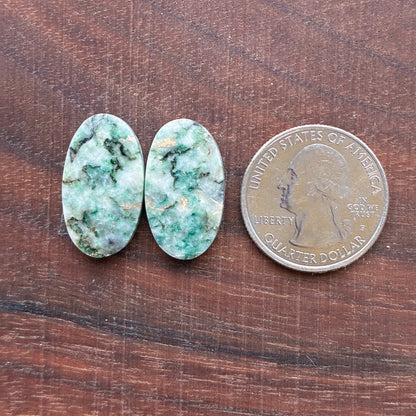 Mariposite - Cabochon Pair - Oval - Teardrop
