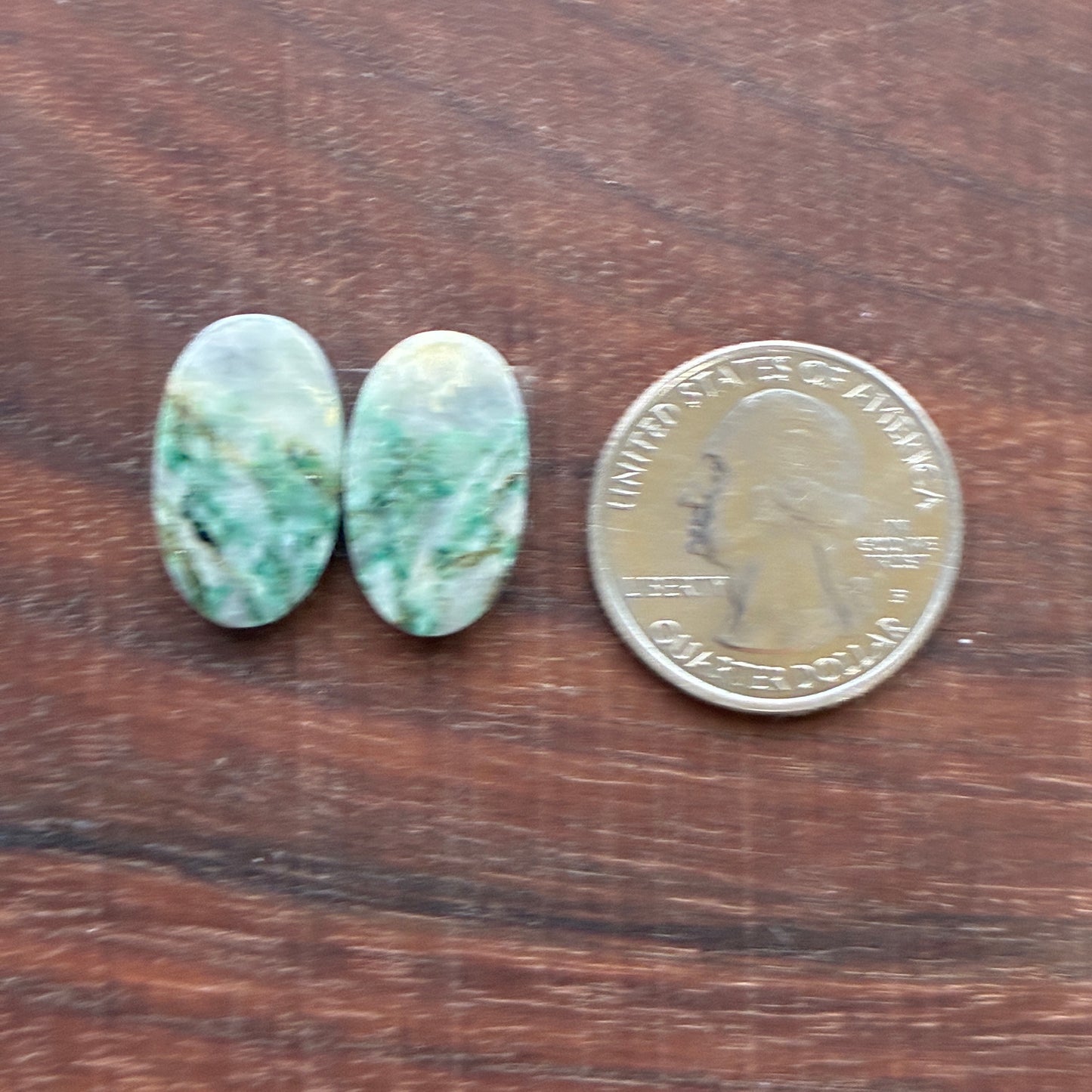 Mariposite - Cabochon Pair - Oval - Teardrop