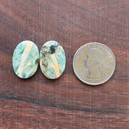 Mariposite - Cabochon Pair - Oval - Teardrop