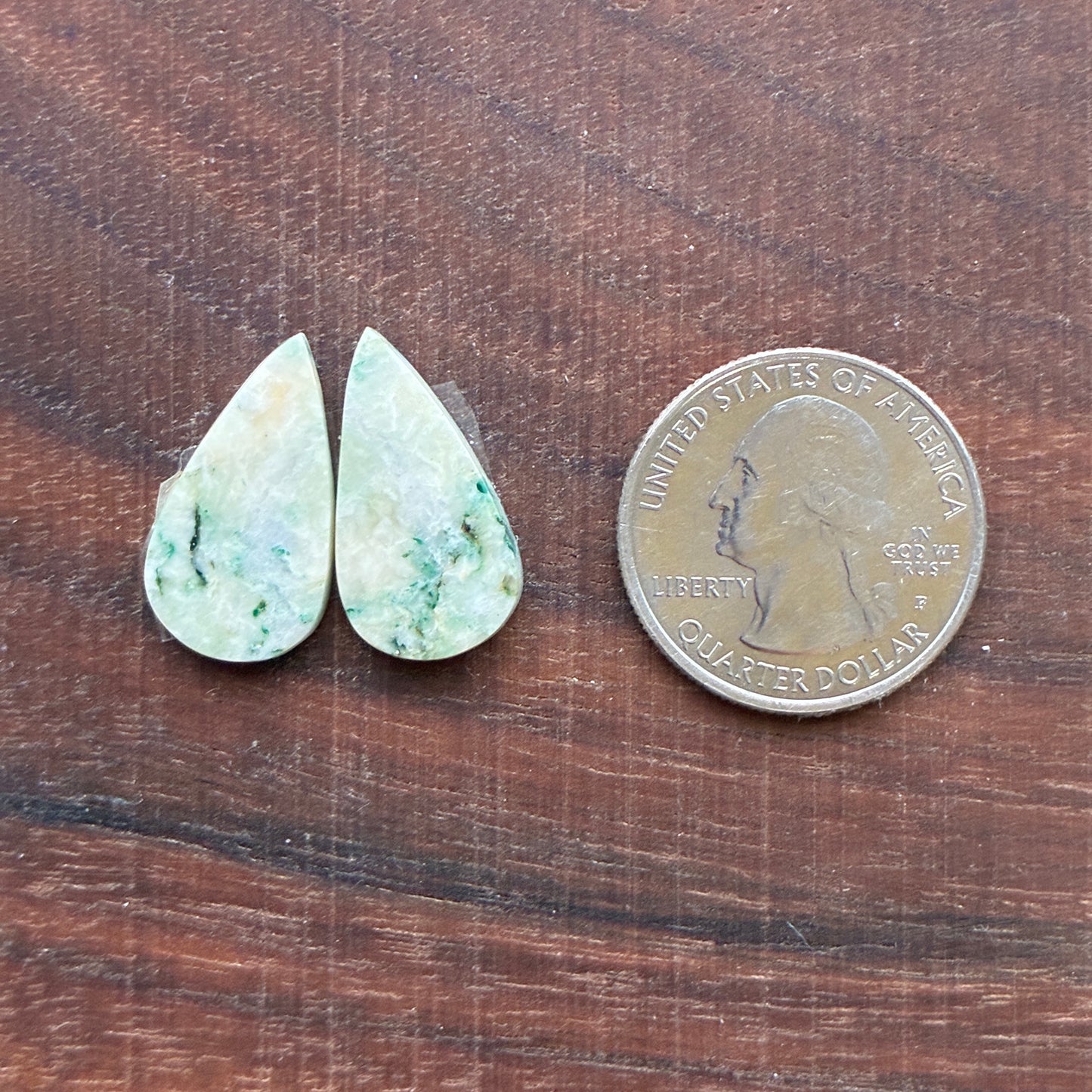 Mariposite - Cabochon Pair - Oval - Teardrop
