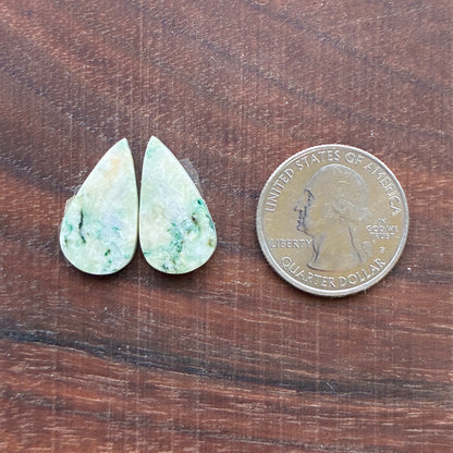 Mariposite - Cabochon Pair - Oval - Teardrop