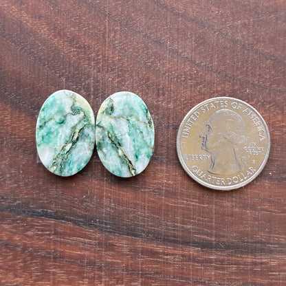 Mariposite - Cabochon Pair - Oval - Teardrop