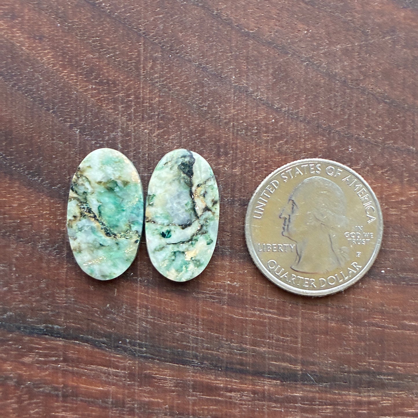 Mariposite - Cabochon Pair - Oval - Teardrop