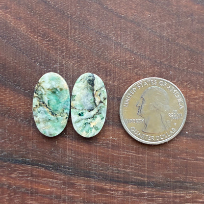 Mariposite - Cabochon Pair - Oval - Teardrop