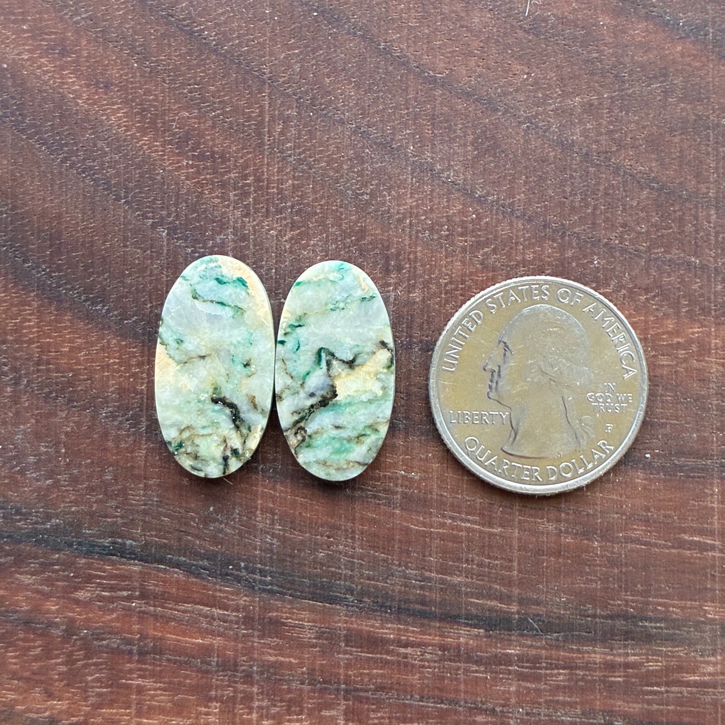 Mariposite - Cabochon Pair - Oval - Teardrop