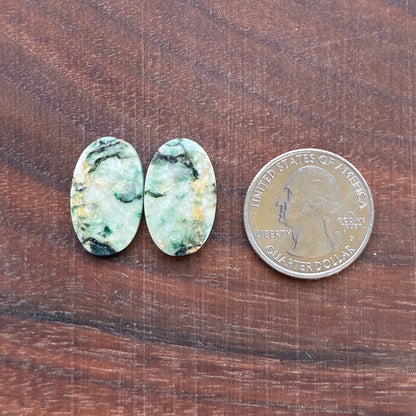 Mariposite - Cabochon Pair - Oval - Teardrop