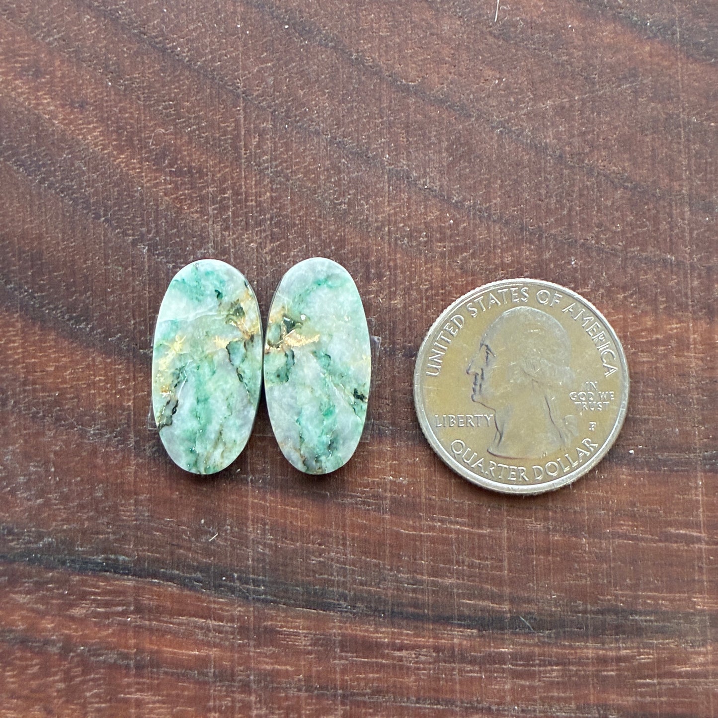 Mariposite - Cabochon Pair - Oval - Teardrop