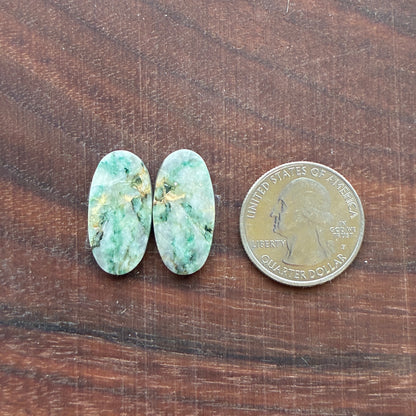 Mariposite - Cabochon Pair - Oval - Teardrop