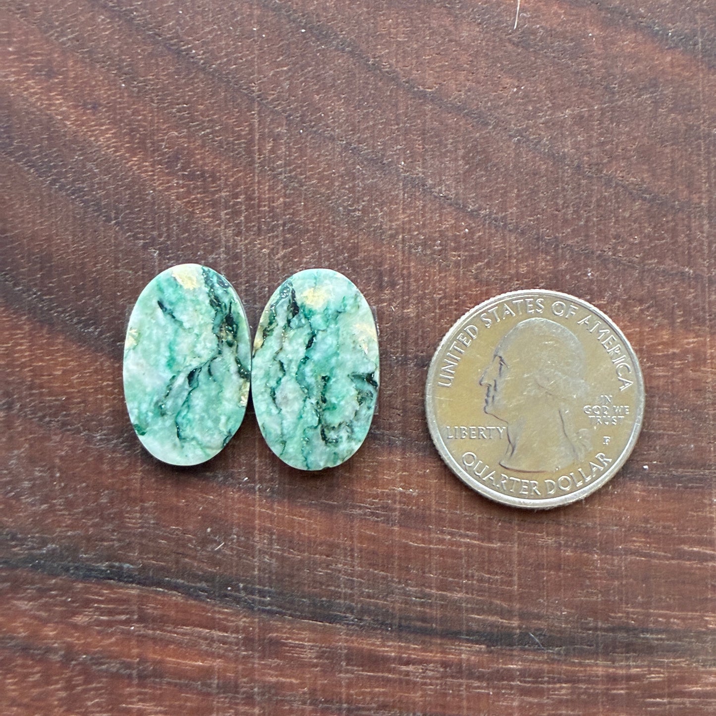 Mariposite - Cabochon Pair - Oval - Teardrop