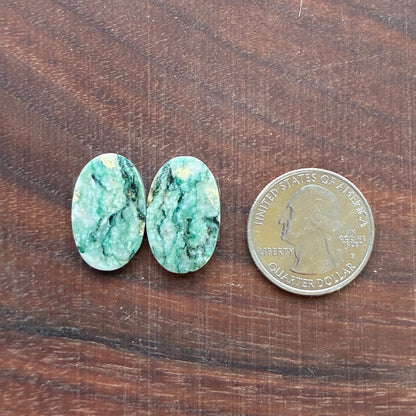 Mariposite - Cabochon Pair - Oval - Teardrop