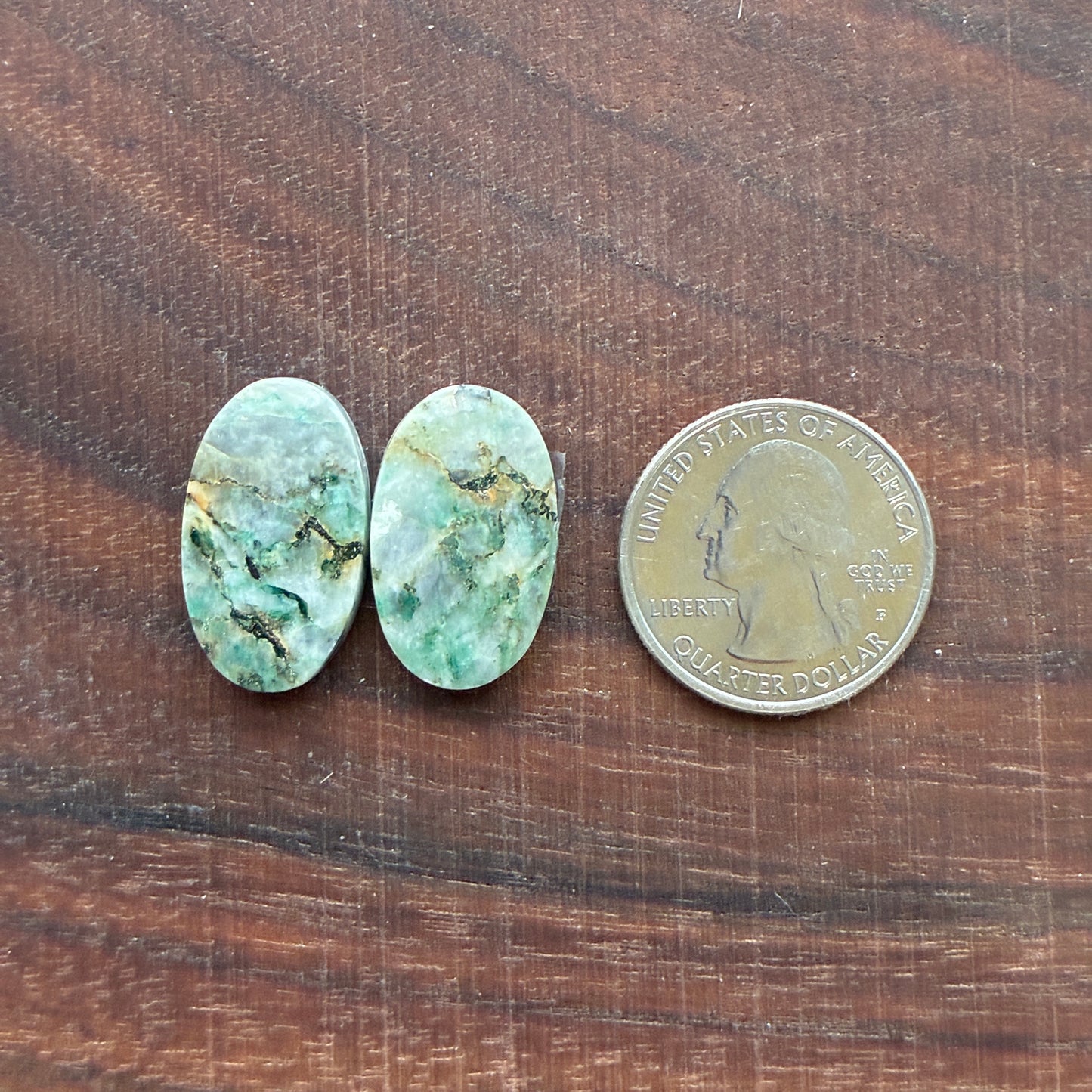 Mariposite - Cabochon Pair - Oval - Teardrop