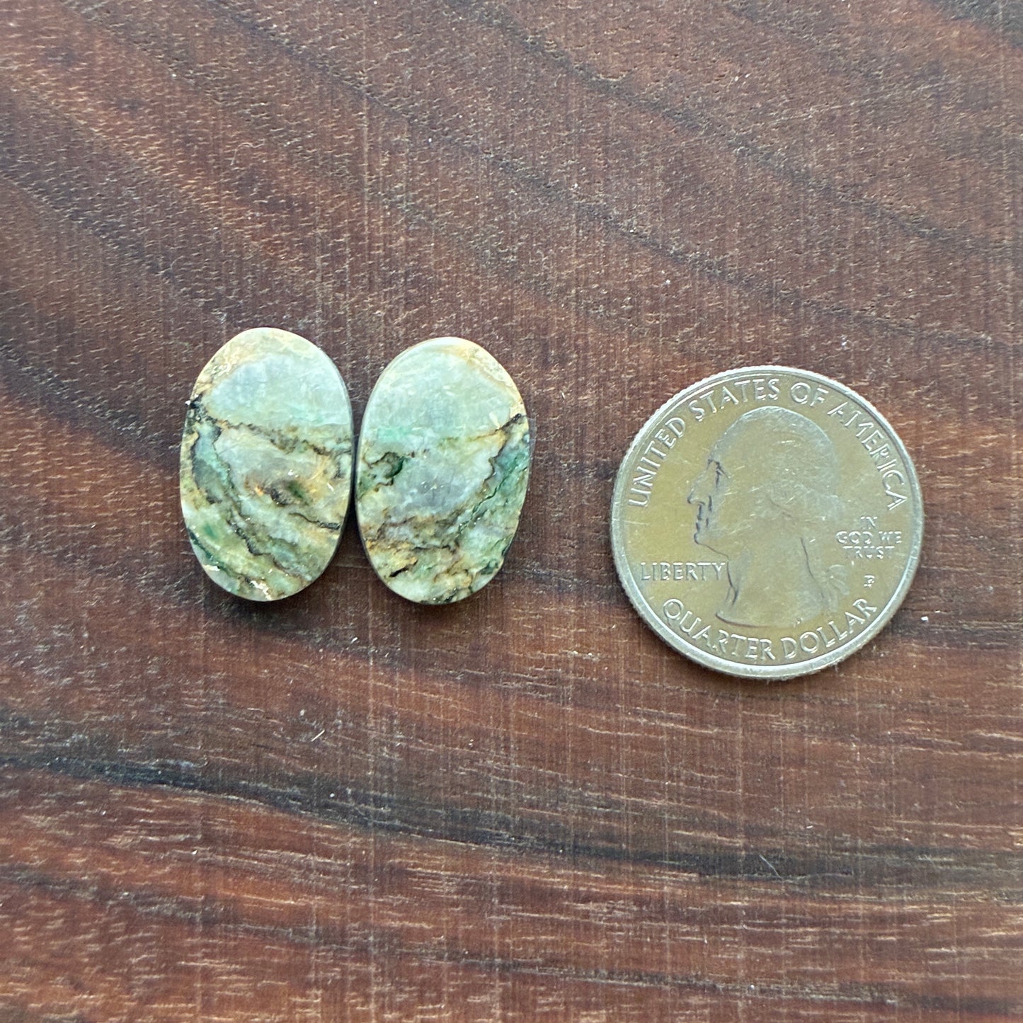 Mariposite - Cabochon Pair - Oval - Teardrop