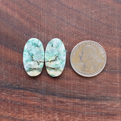 Mariposite - Cabochon Pair - Oval - Teardrop