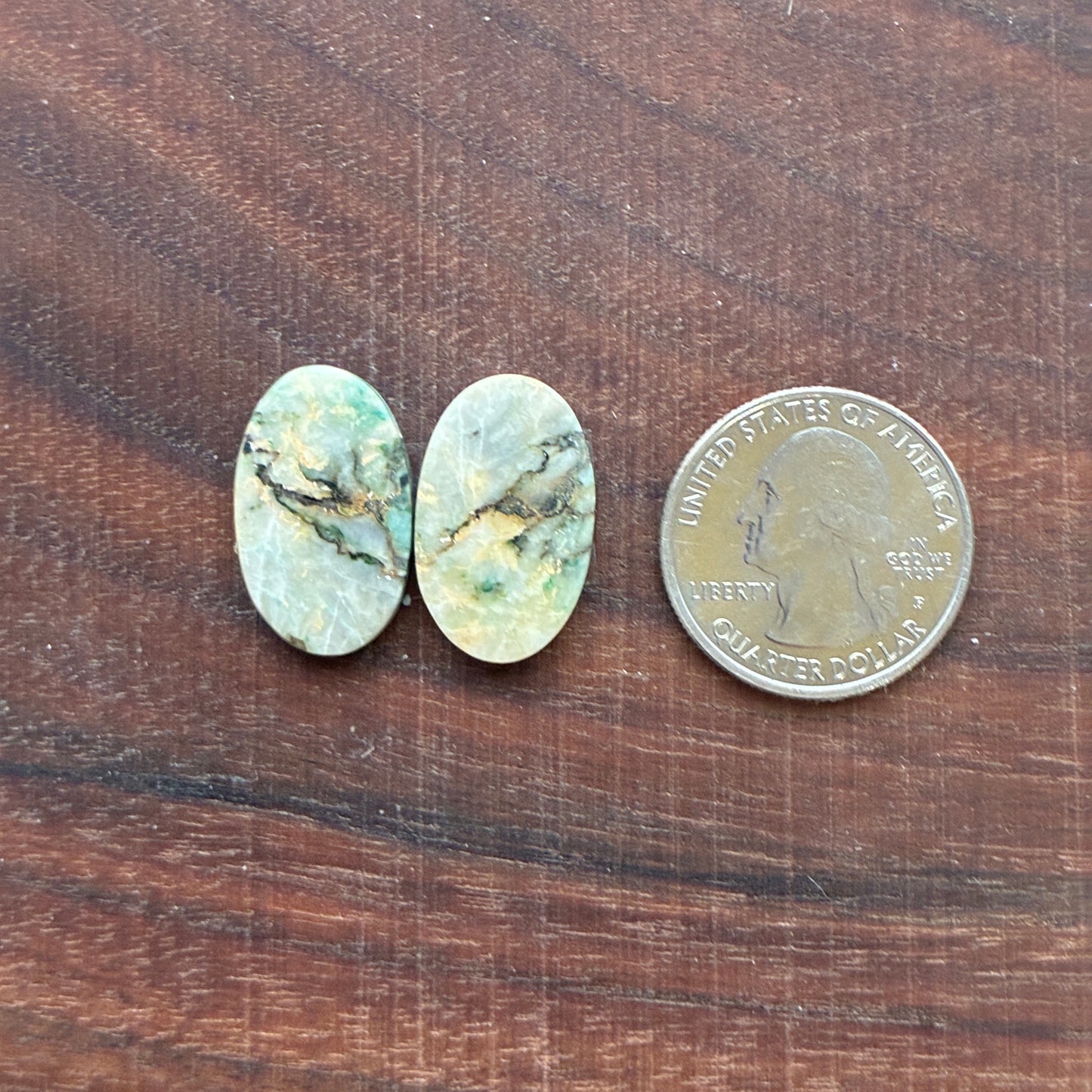 Mariposite - Cabochon Pair - Oval - Teardrop