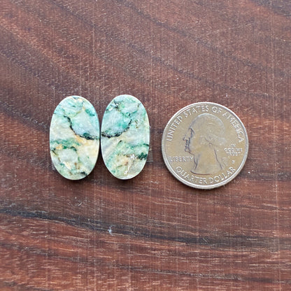 Mariposite - Cabochon Pair - Oval - Teardrop