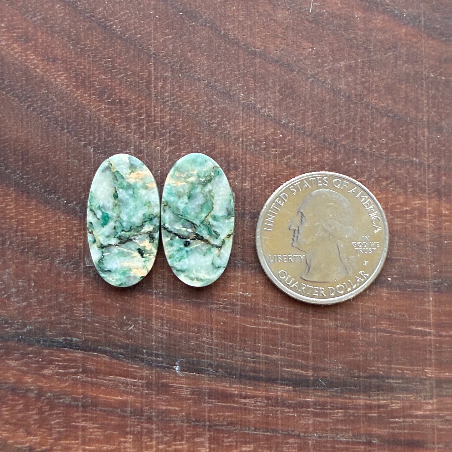 Mariposite - Cabochon Pair - Oval - Teardrop