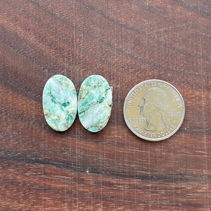 Mariposite - Cabochon Pair - Oval - Teardrop