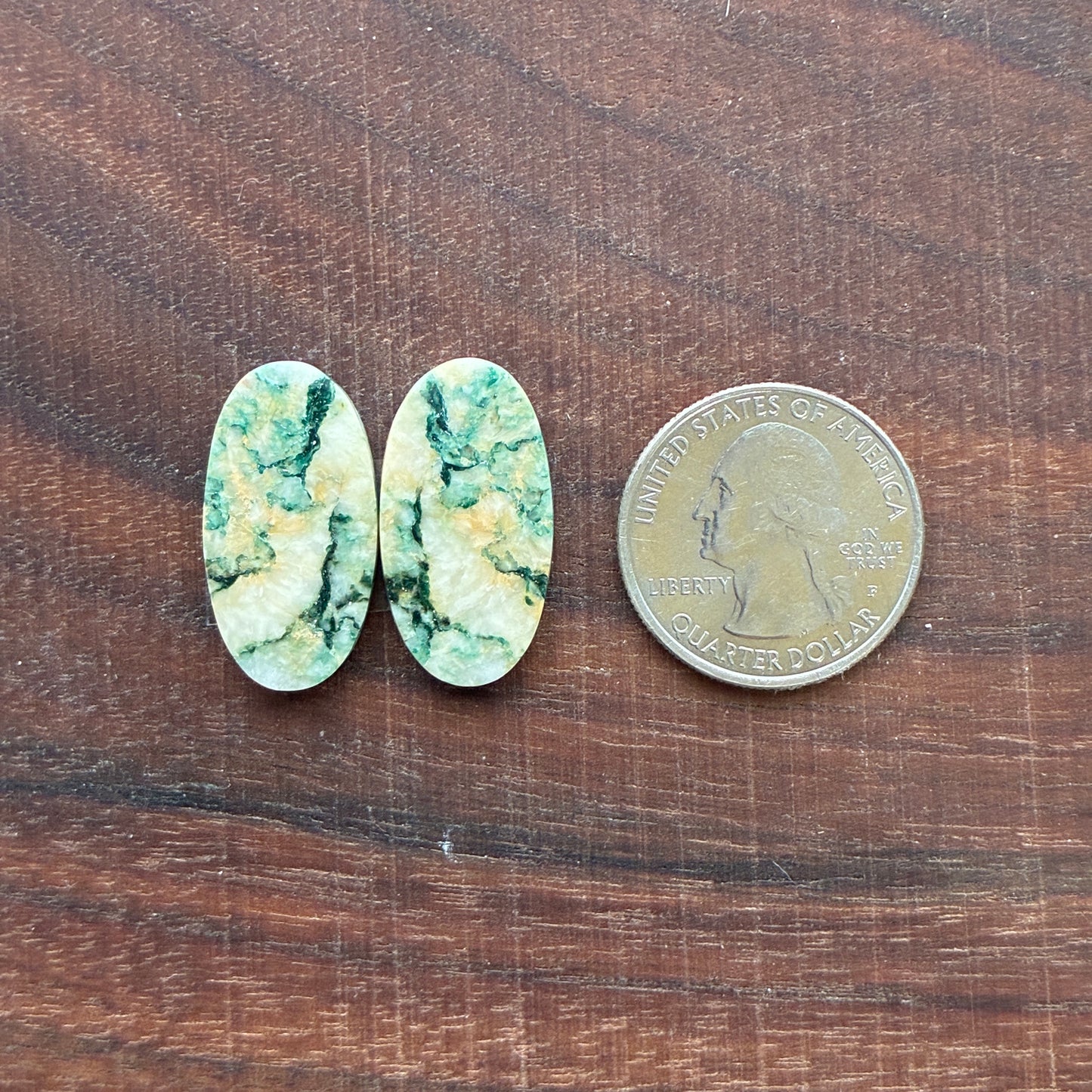 Mariposite - Cabochon Pair - Oval - Teardrop