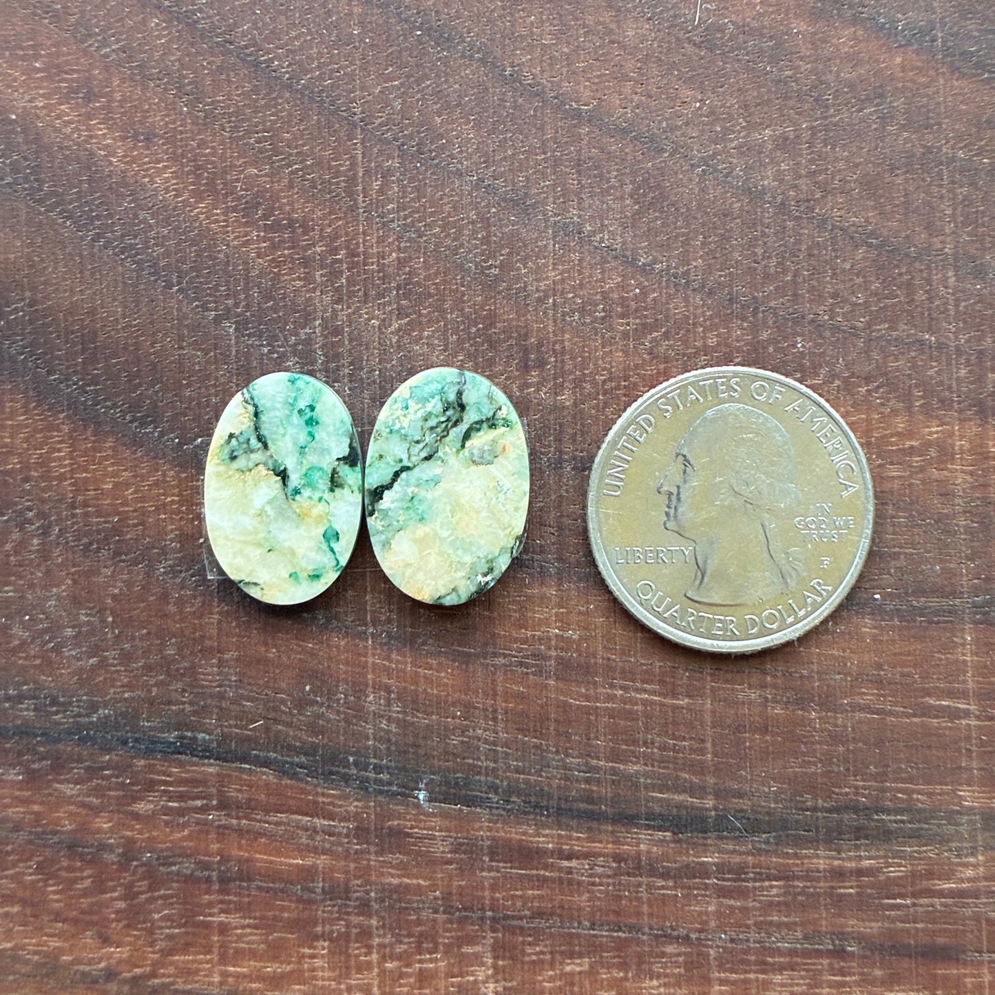 Mariposite - Cabochon Pair - Oval - Teardrop