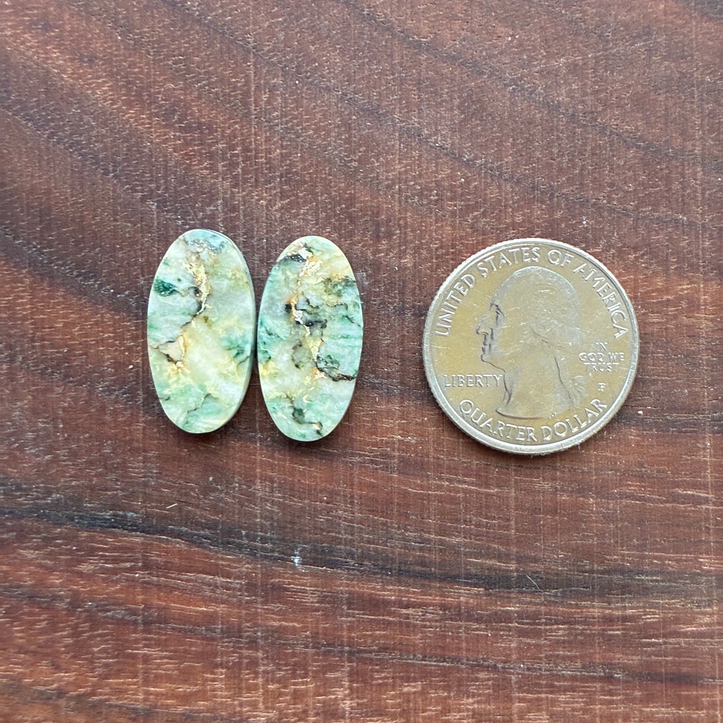 Mariposite - Cabochon Pair - Oval - Teardrop