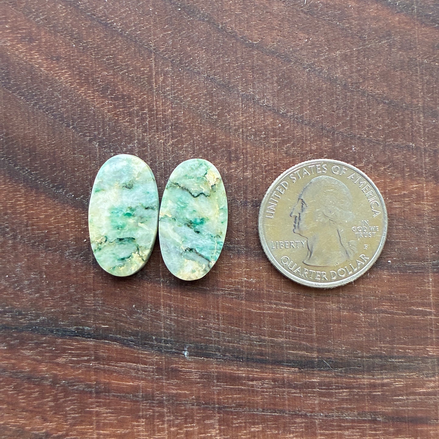 Mariposite - Cabochon Pair - Oval - Teardrop