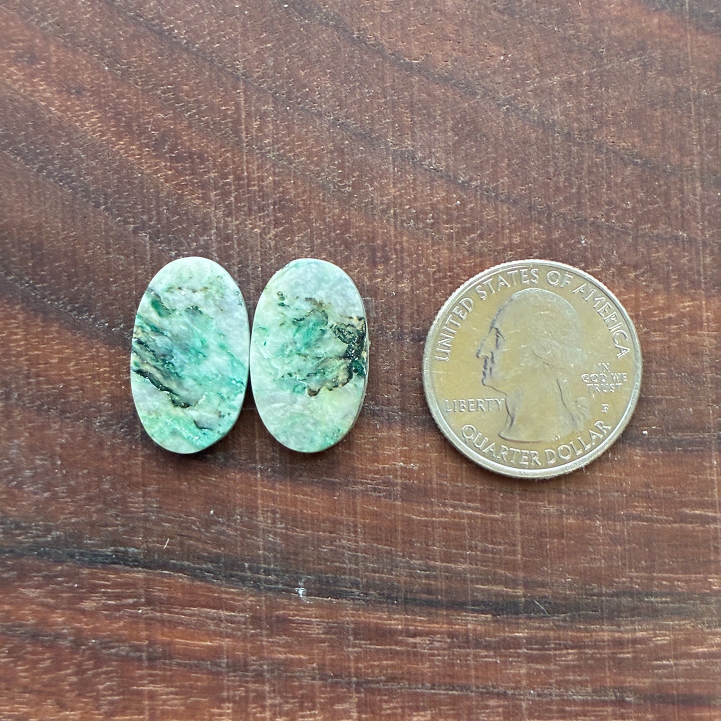 Mariposite - Cabochon Pair - Oval - Teardrop