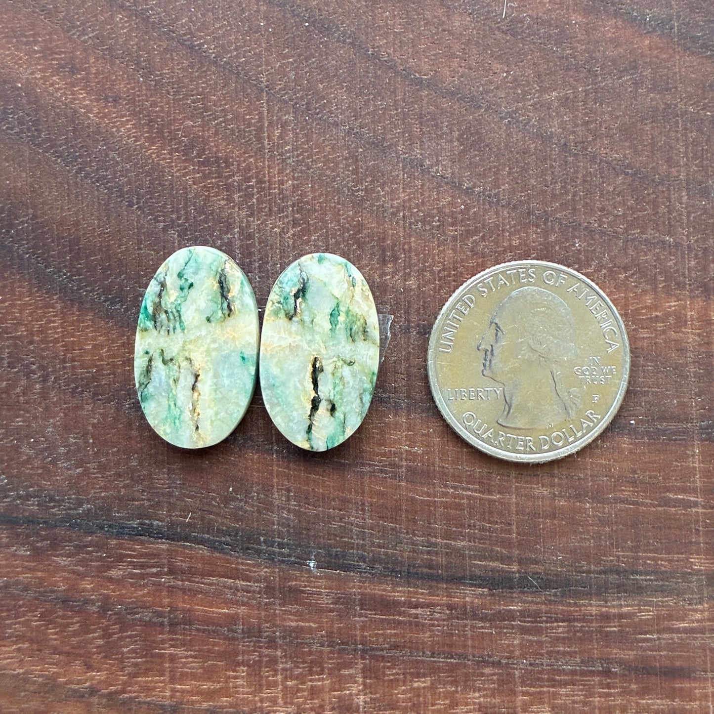 Mariposite - Cabochon Pair - Oval - Teardrop