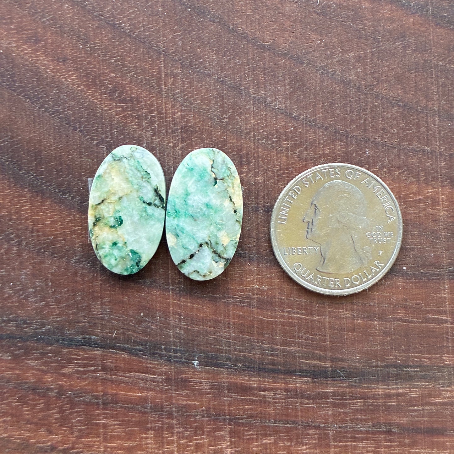 Mariposite - Cabochon Pair - Oval - Teardrop