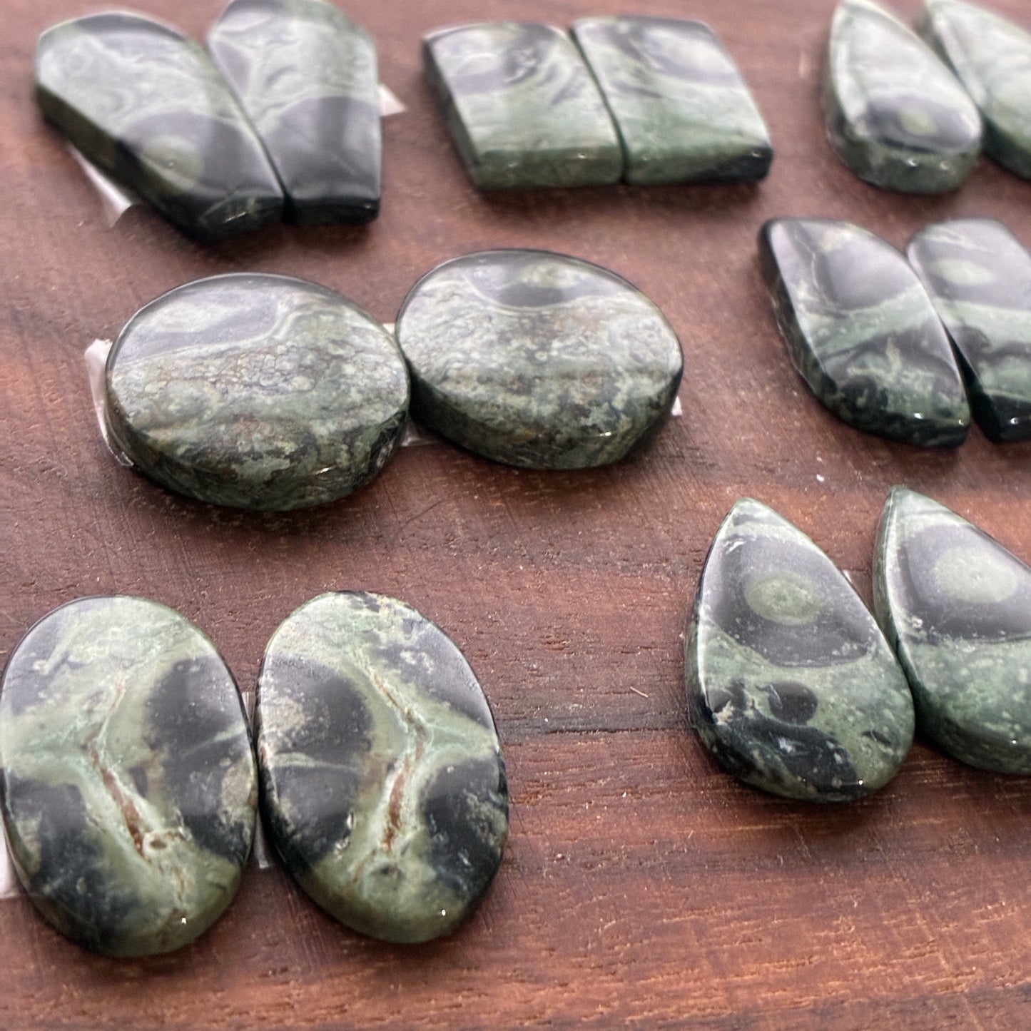Kambaba Jasper - Cabochon Pair - Oval - Coffin - Rectangle - Teardrop - Round
